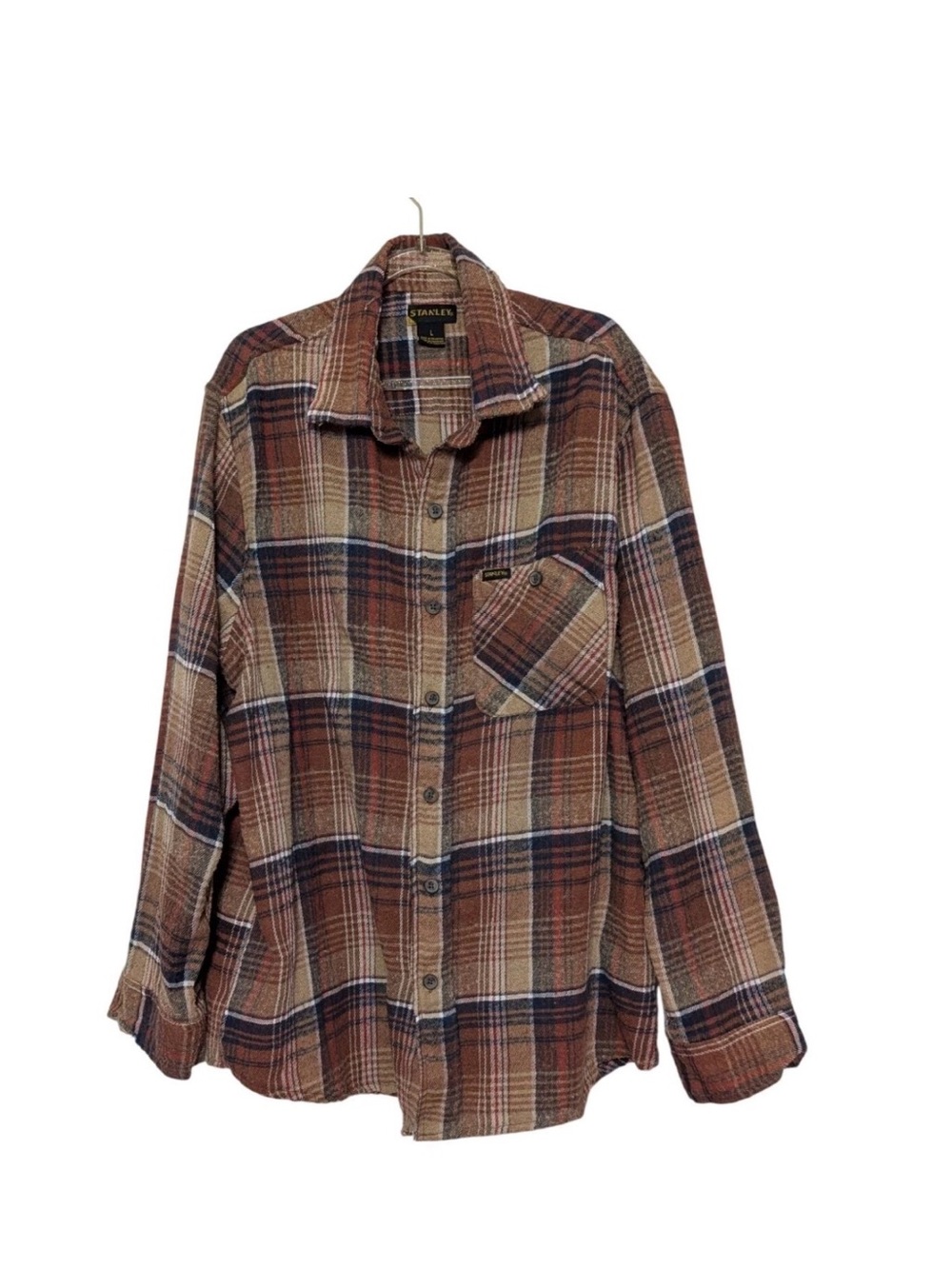 Stanley Women's Brown Plaid Button-Front Shirt Jacket